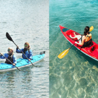 Каяк sit inside на воді