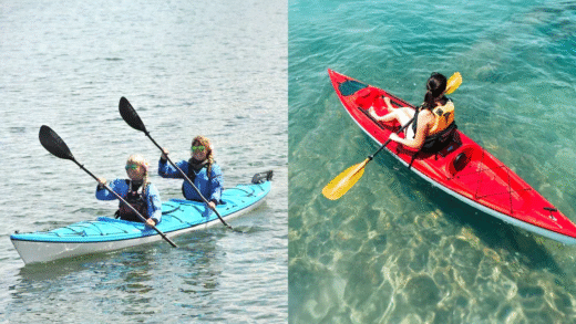 Каяк sit inside на воді