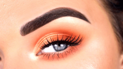 Помаранчеві тіні для повік на макіяжі