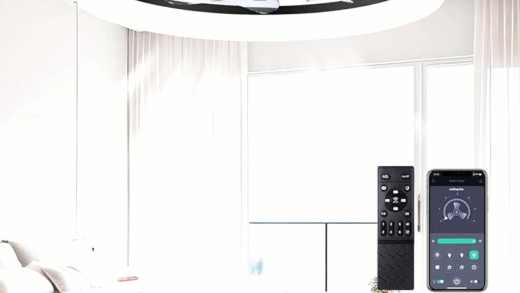 Стельові вентилятори з освітленням в інтер'єрі