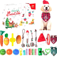 Адвент-календар для собак на святковому фоні