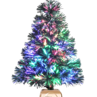 Оптоволоконні ялинки на святковому фоні