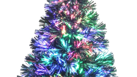 Оптоволоконні ялинки на святковому фоні